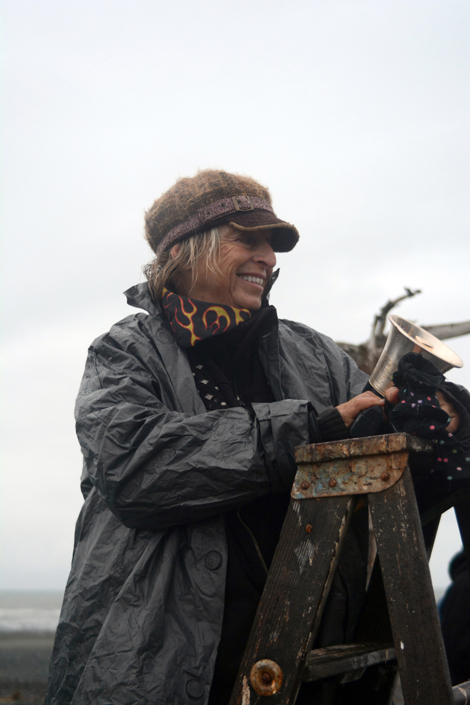 Mavis Muller speaks at Sunday’s Burning Basket.-photo by Michael Armstrong