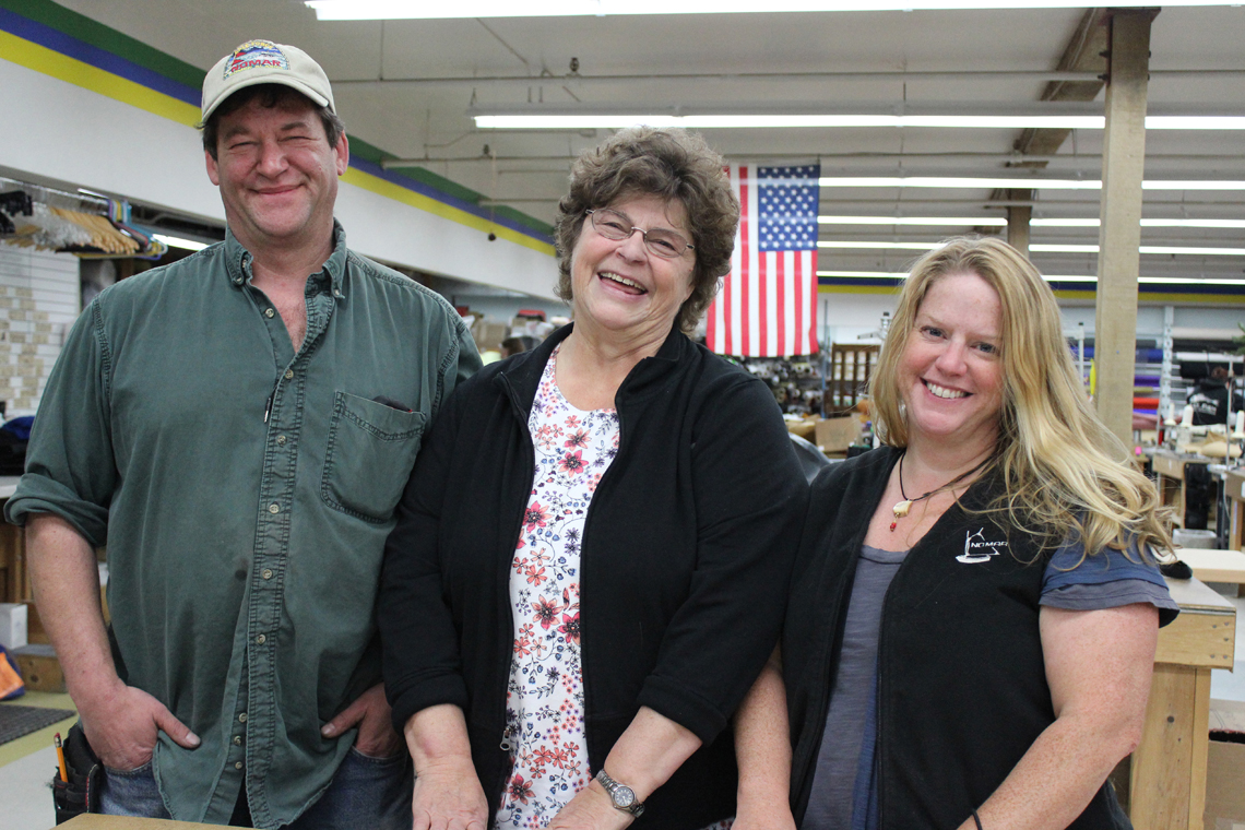 Kate Mitchell, center, with son Richard and daughter Jen Hakala, and husband Ben (not pictured) are the driving forces behind NOMAR.-Photo by McKibben Jackinsky, Homer News