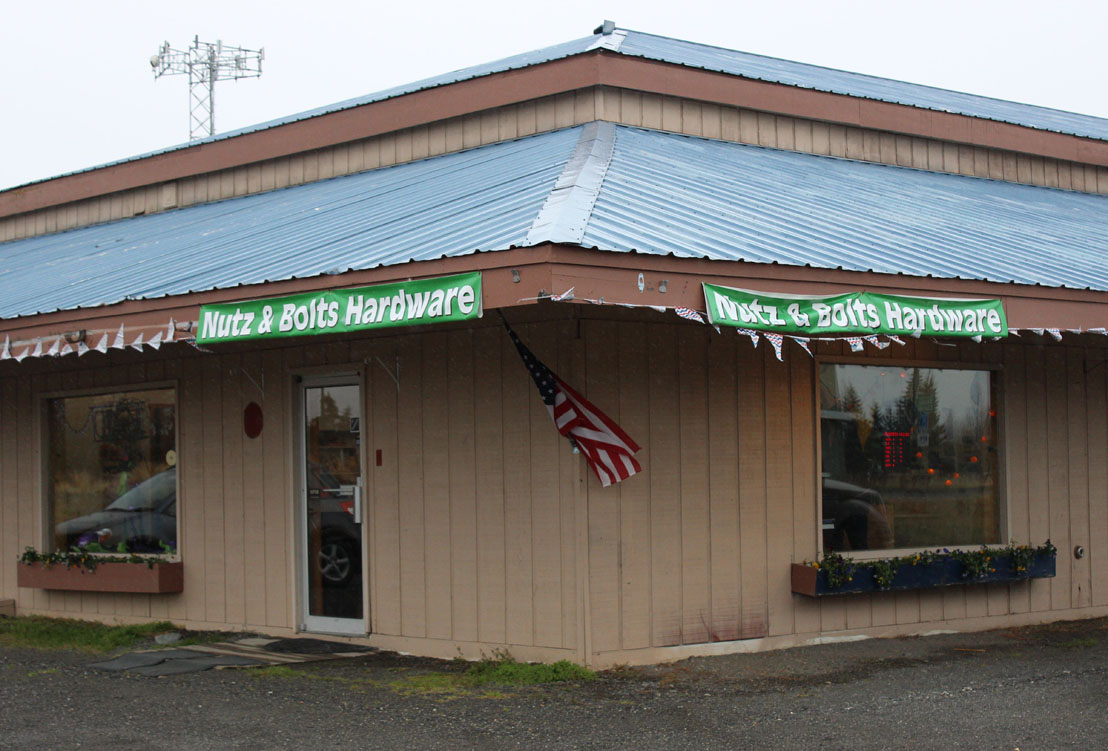 Located at the corner of North Fork Road and the Sterling Highway, Nutz and Bolts is easy to find and frequently found, as indicated by the business’ growing number of customers.-Photo by McKibben Jackinsky, Homer News