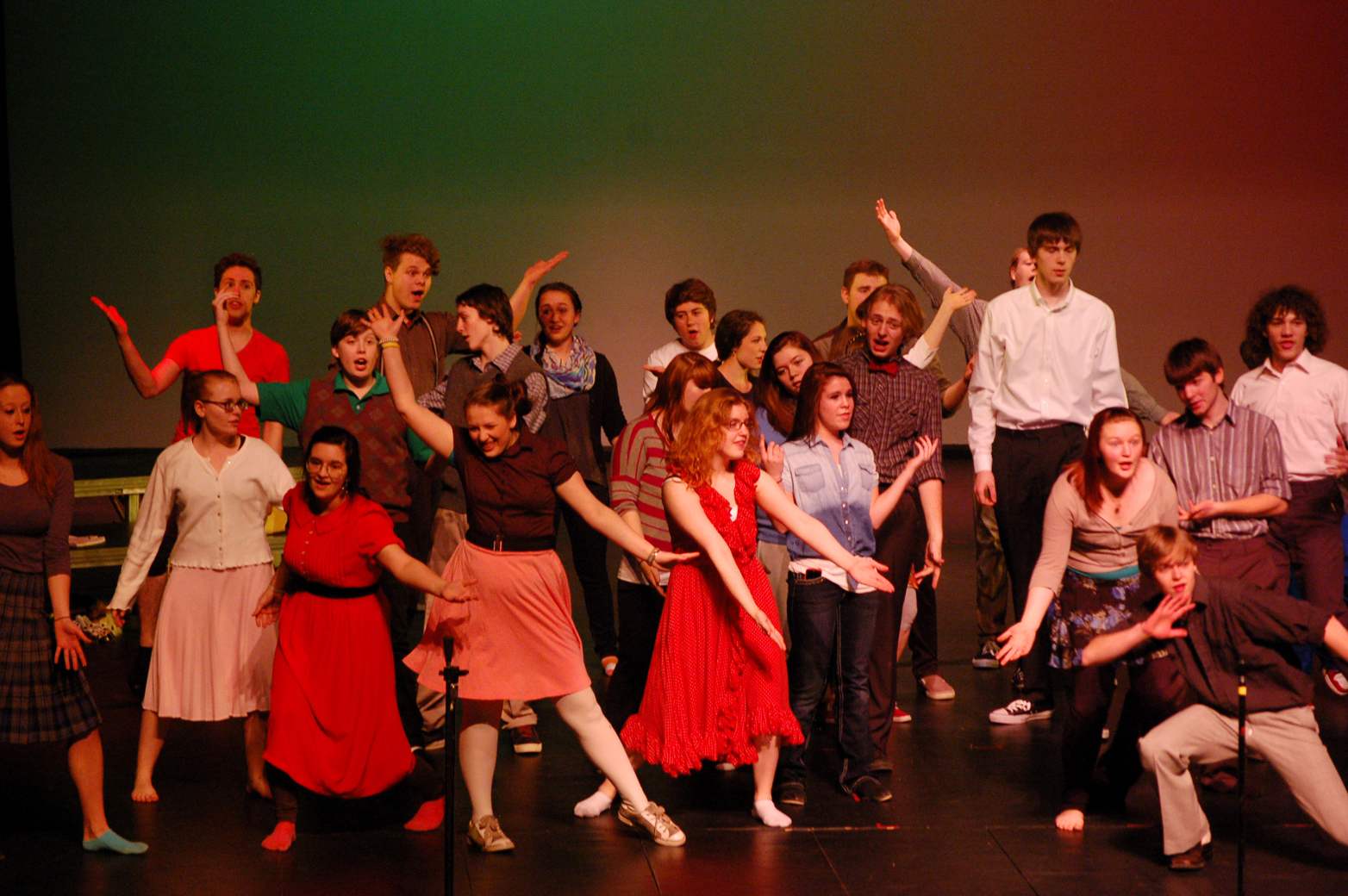 Part of the cast of “The Sound of Plaid” dance in a number from the first act.-Photo by Michael Armstrong, Homer News