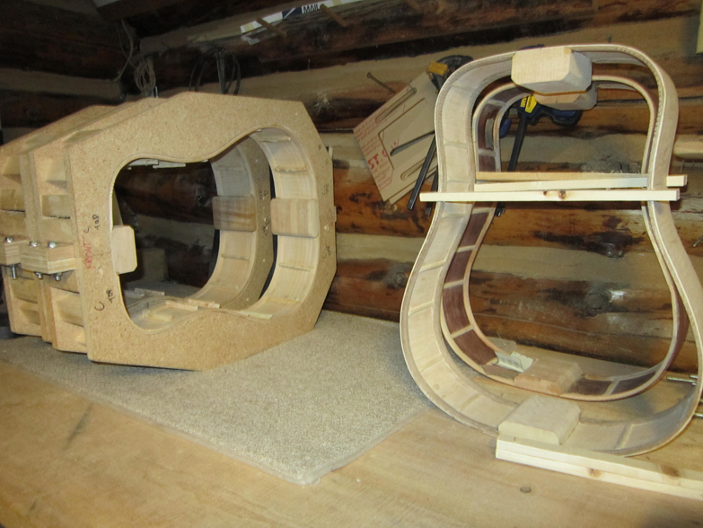 Guitar frames stand ready to be assembled.-Sarah Richardson