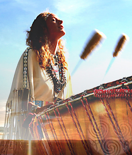 White Eagle Medicine Woman plays the Grandmother Drum.-Photo provided