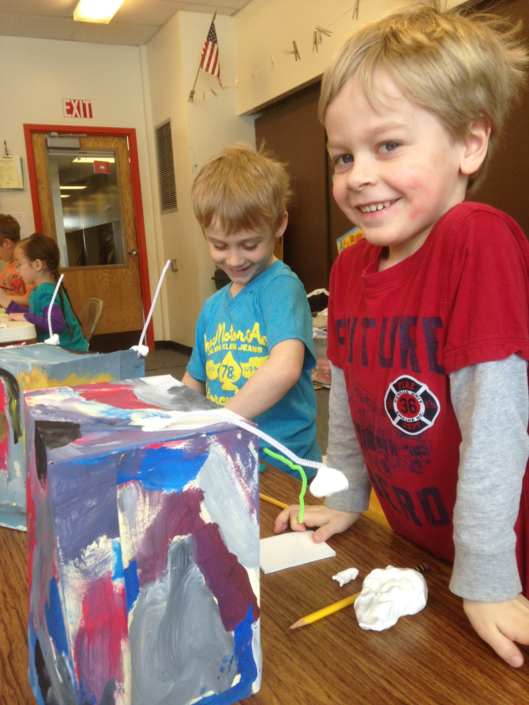Paul Banks Elementary School students work on their art. The school holds its annual Arts Extravaganza from 5 to 7 p.m. Friday.-Photo provided