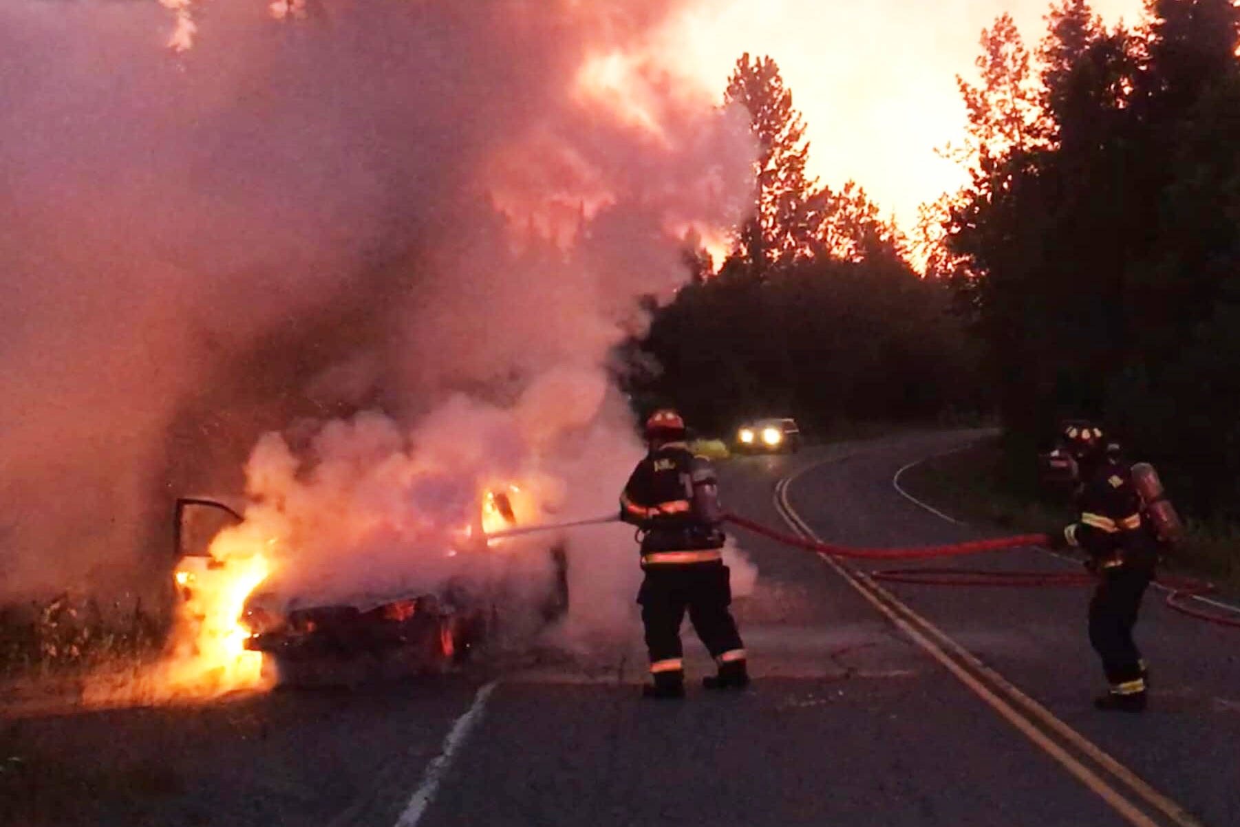 Anchor Point responders douse vehicle fire