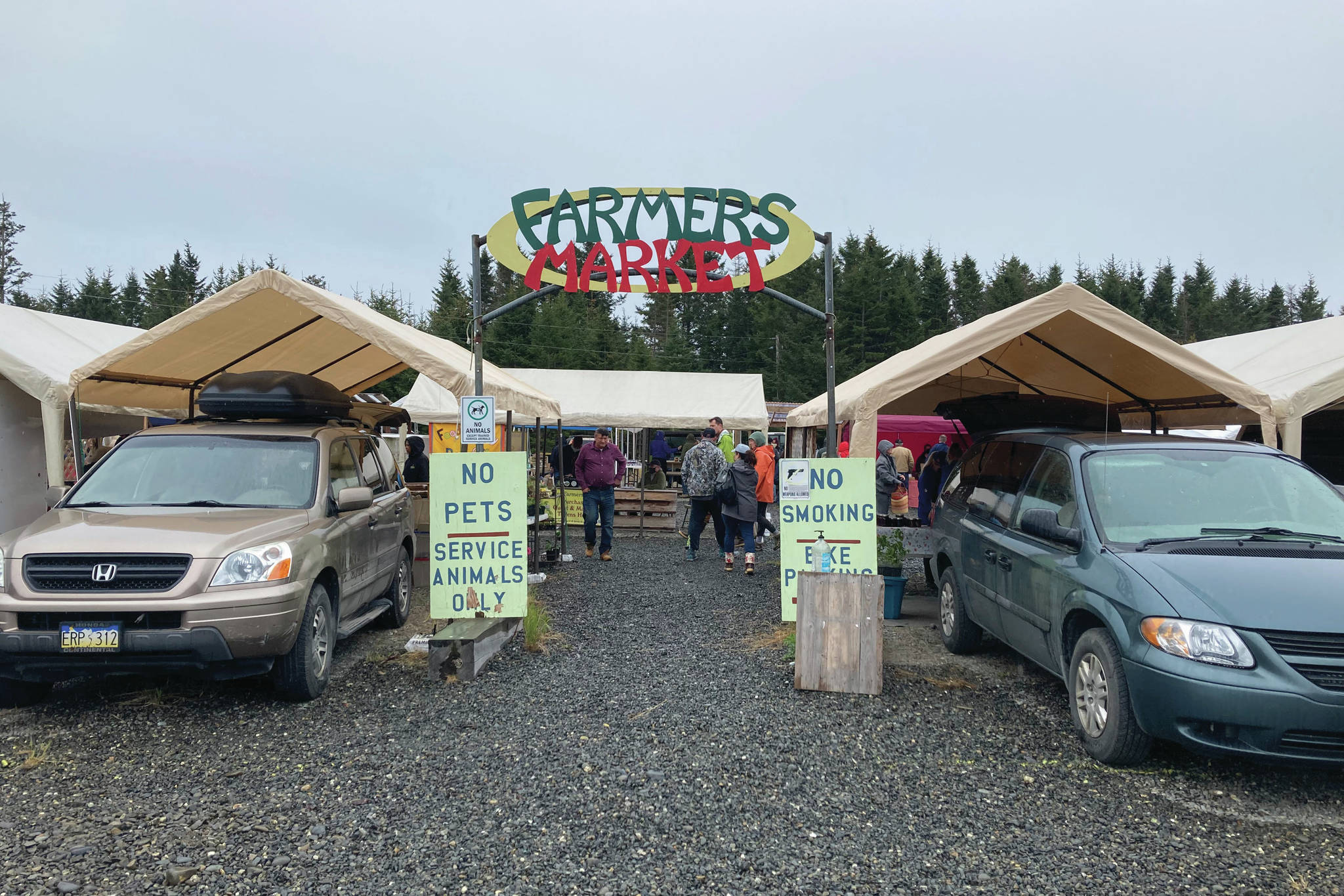 The entrance to the Homer Farmers Market as seen on May 29, 2021.