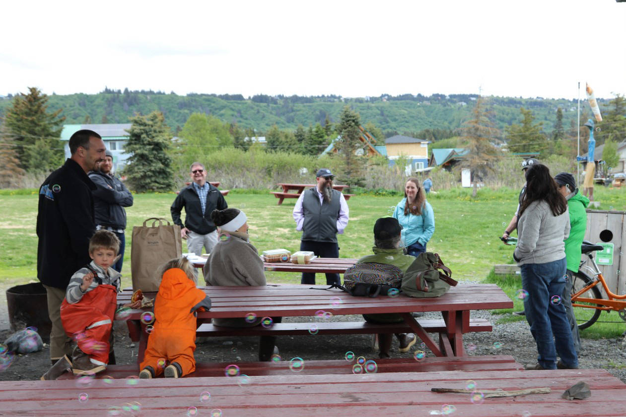 Community members participated in Corvus Design’s Discovery Days on June 9 to discuss ideas for the new wayfinding and streetscape project in Homer. (Photo provided by Corvus Design)