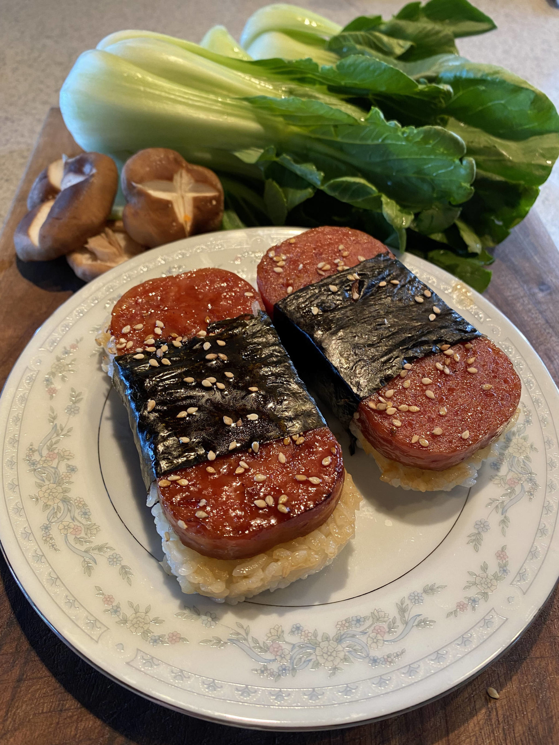 Spam, seaweed and sticky rice combine to make one of Hawaii’s most iconic road snacks. (Photo by Tressa Dale/Peninsula Clarion)