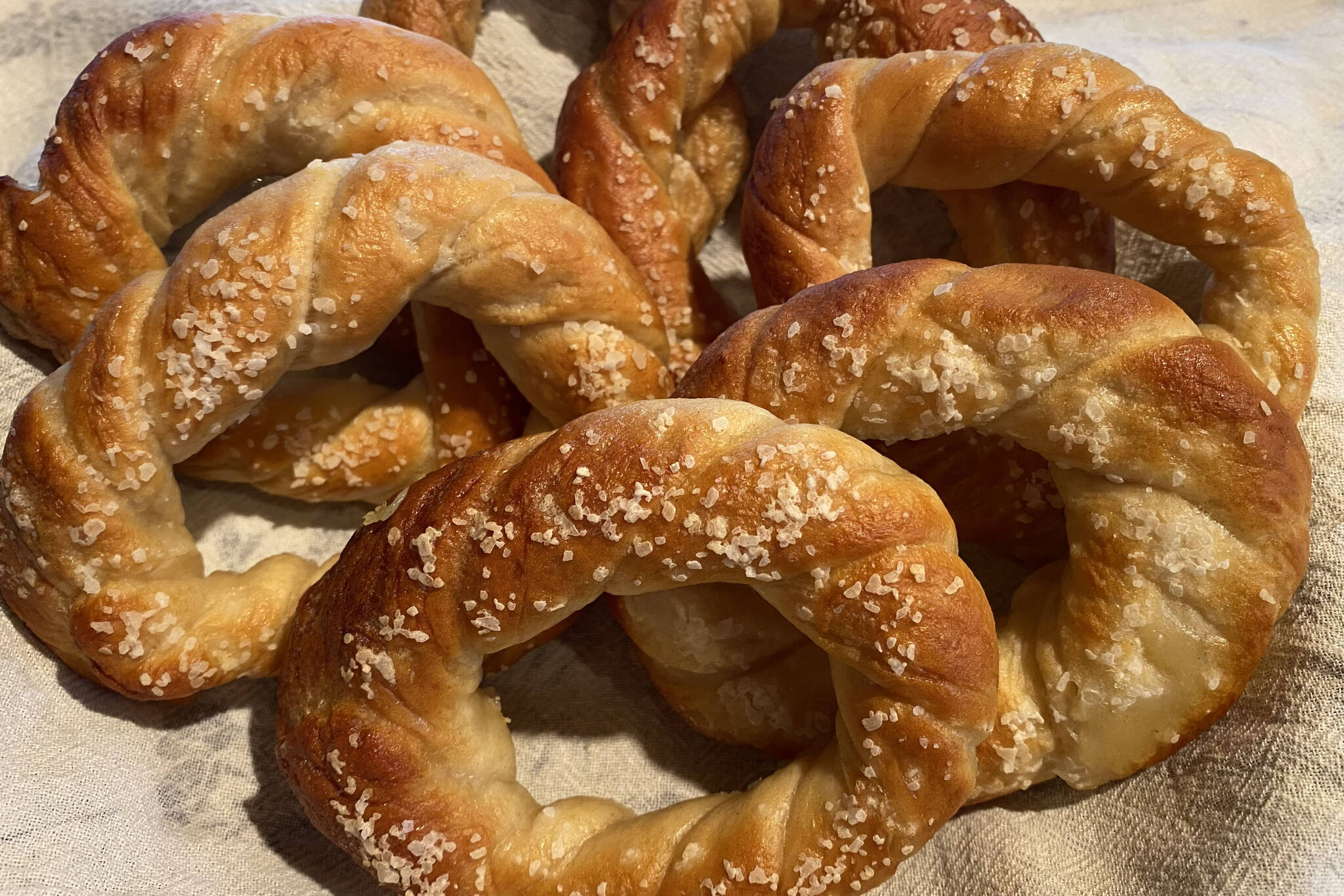 Chewy soft pretzels are easy to make at home. (Photo by Tressa Dale/Penisula Clarion)
Chewy soft pretzels are easy to make at home. (Photo by Tressa Dale/Peninsula Clarion)