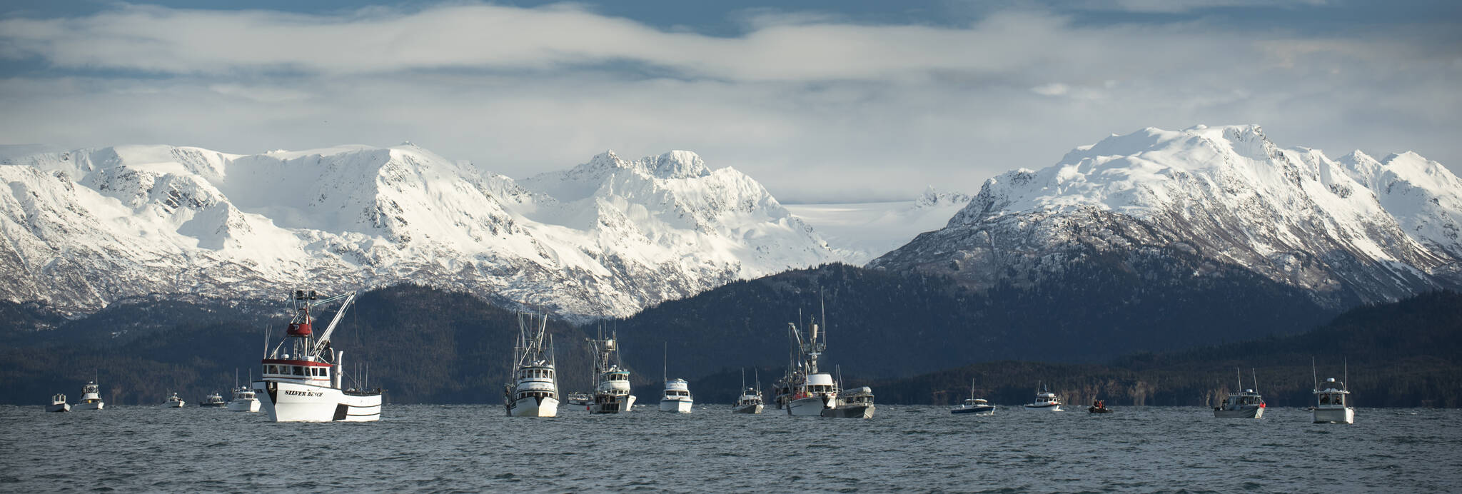 Photo by Jim Lavrakas
More than 30 boats and 300 people gathered Sunday, Nov. 7, at Homer’s Seafarer’s Memorial to give a fisherman’s send off for local charter captain Josh Brooks.