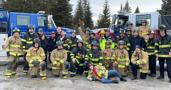 The participants of the Firefighter-1, Hazardous Materials Awareness, and Hazardous Materials Operations class pose with emergency services instructors, test proctors and the state certifying officer after completing the state-administered exam on Feb. 19. (Photo provided by Eric Schultz)