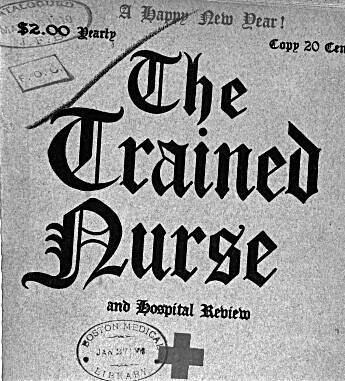 The issue of The Trained Nurse and Hospital Review, from 1908, announced the graduation of Miriam Davidson as a registered nurse in a Methodist hospital in Des Moines, Iowa.