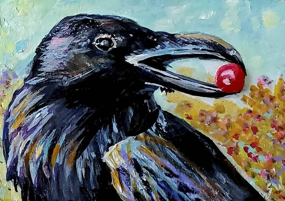 “Raven Berry” by Susan Watkins is one of the pieces in the 5x7 show opening Friday at the Homer Council on the Arts. (Photo provided)