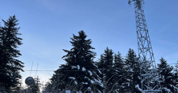 Photo provided by Seldovia Village Tribe
A newly constructed Verizon cell tower (foreground) is photographed in Seldovia.