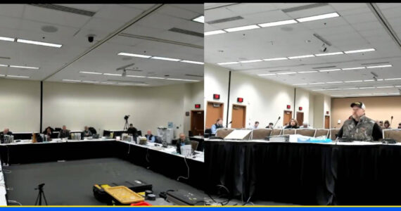 Glen Trombley, a Kenai River personal use guide, testifies to the Alaska Board of Fisheries during the 2023 Statewide Finfish Meeting on March 10, 2023 at the Egan Civic & Convention Center in Anchorage Alaska. (Screenshot)