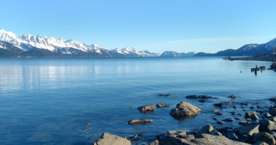 Resurrection Bay is photographed from Seward, Alaska, in March 2018. (Staff/Peninsula Clarion)