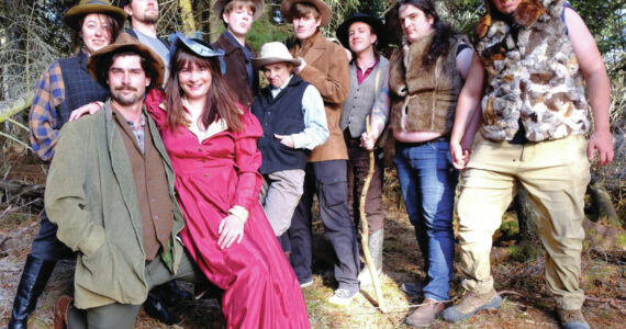 Photo provided by Christine Kulcheski
Cast from “Cannibal! The Musical” pose in costume during a rehearsal at the Pratt Museum stage in the woods. Full story on B2.