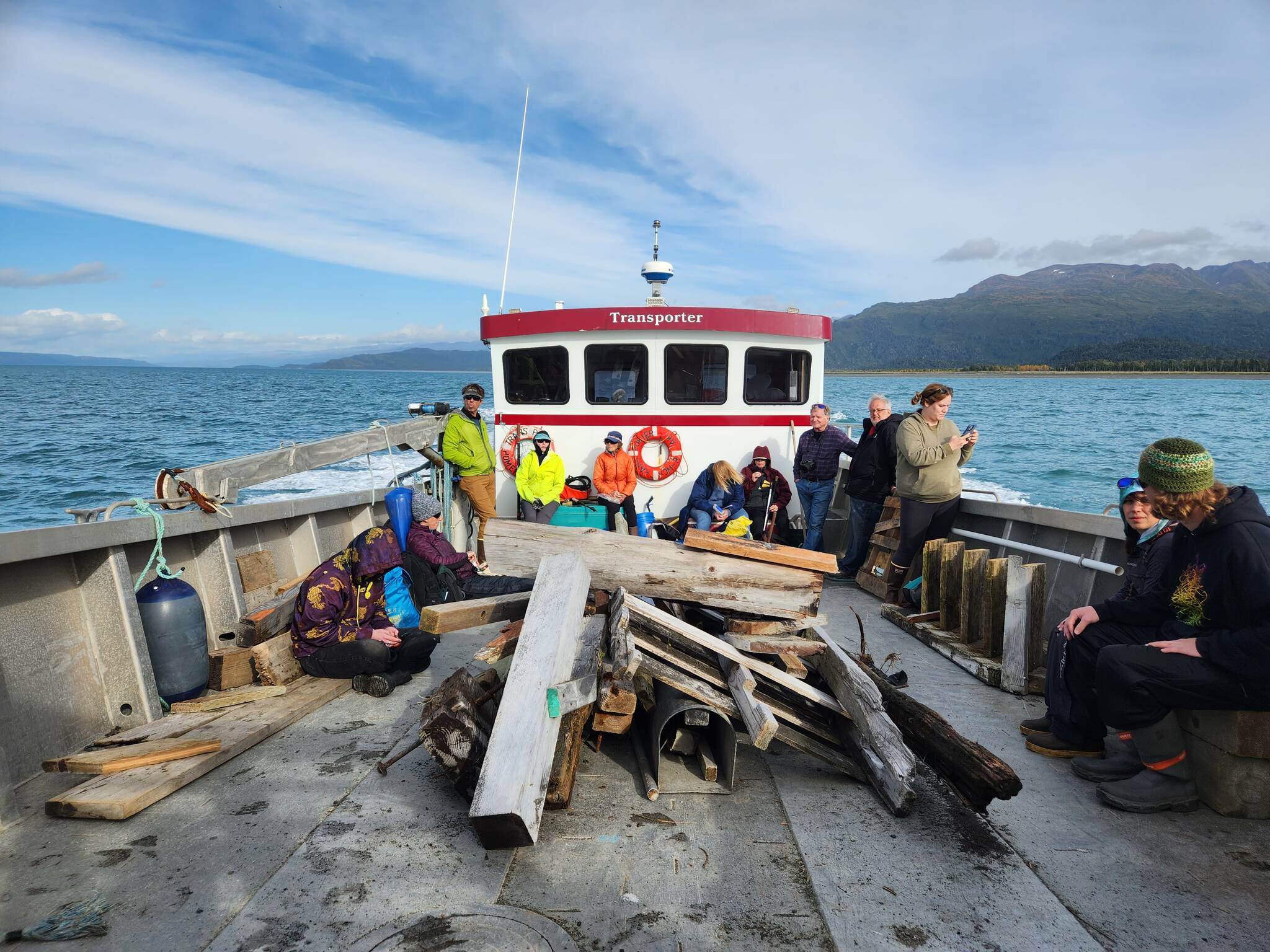 Volunteers return to Homer with debris from Glacier Spit CoastWalk clean up in September 2022.  Photo provided by Center for Alaska Coastal Studies