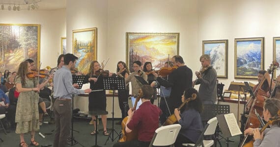 The Anchorage Bowl Chamber Orchestra performs at the Norman Lowell Art Gallery on Saturday, June 1, 2024 in Anchor Point, Alaska. (Emilie Springer/Homer News)