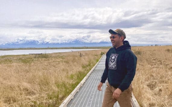 Matthew Morassutti at the Beluga Slough Trail in Homer, Alaska. (Photo by Aurelia Umholtz/USFWS)