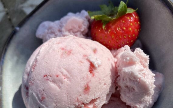 Fresh strawberries will make this ice cream a much more flavorful treat. (Photo by Tressa Dale/Peninsula Clarion)