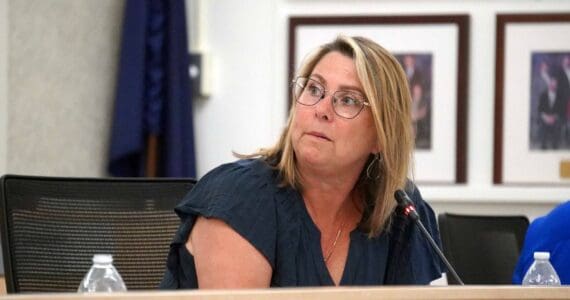 Kelley Cizek speaks during a meeting of the Kenai Peninsula Borough School District’s Board of Education in Soldotna, Alaska, on Monday, July 1, 2024. (Jake Dye/Peninsula Clarion)