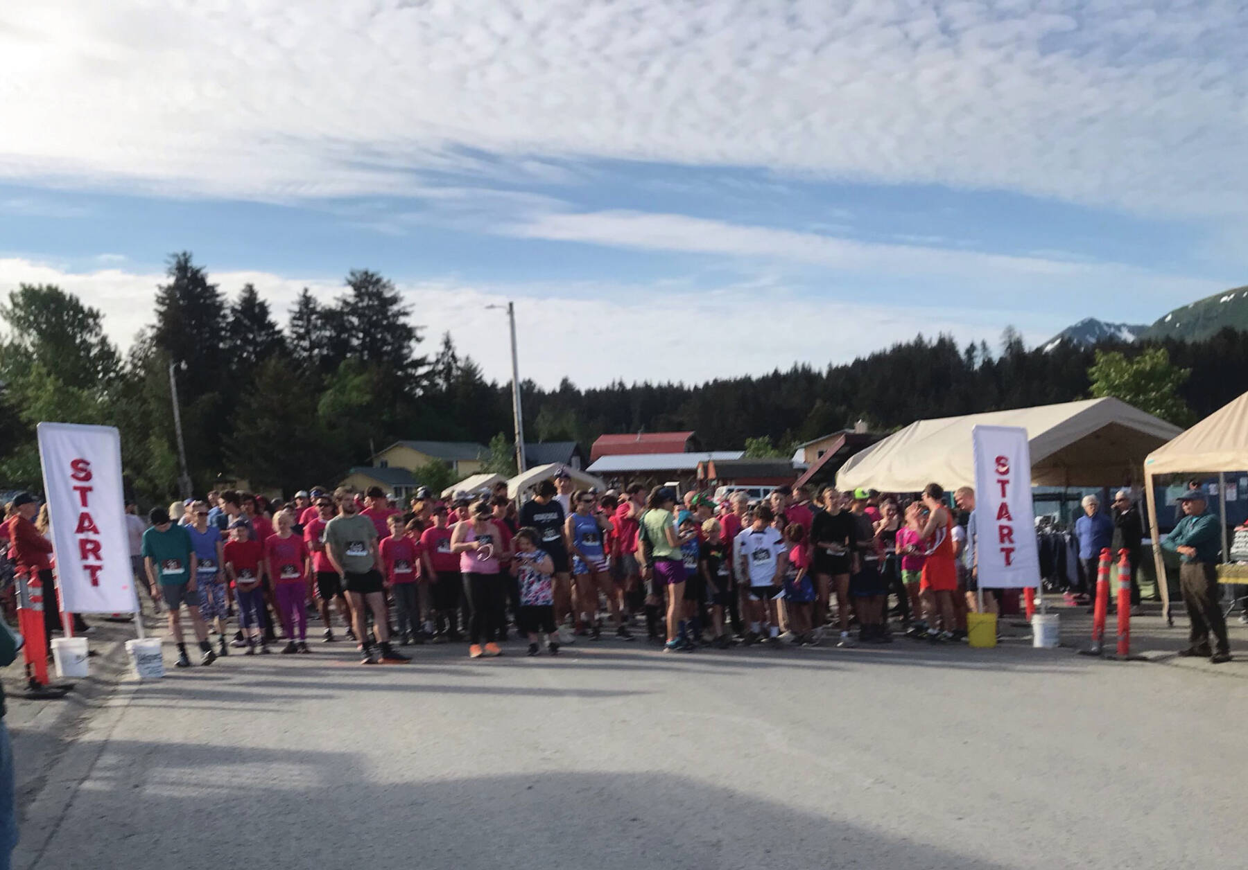 Runners line up at the start of the Seldovia Fourth of July Salmon race.  Photo provided by Tania Spurkland.