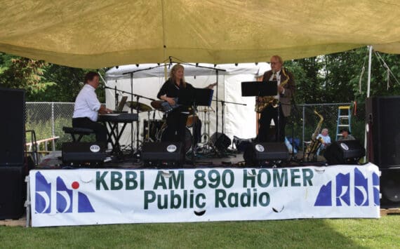 Homer’s Cosmic Creature Club performs at the 2024 Concert on the Lawn at Karen Hornaday Park on Saturday, July 20, 2024, in Homer, Alaska. Emilie Springer/ Homer News