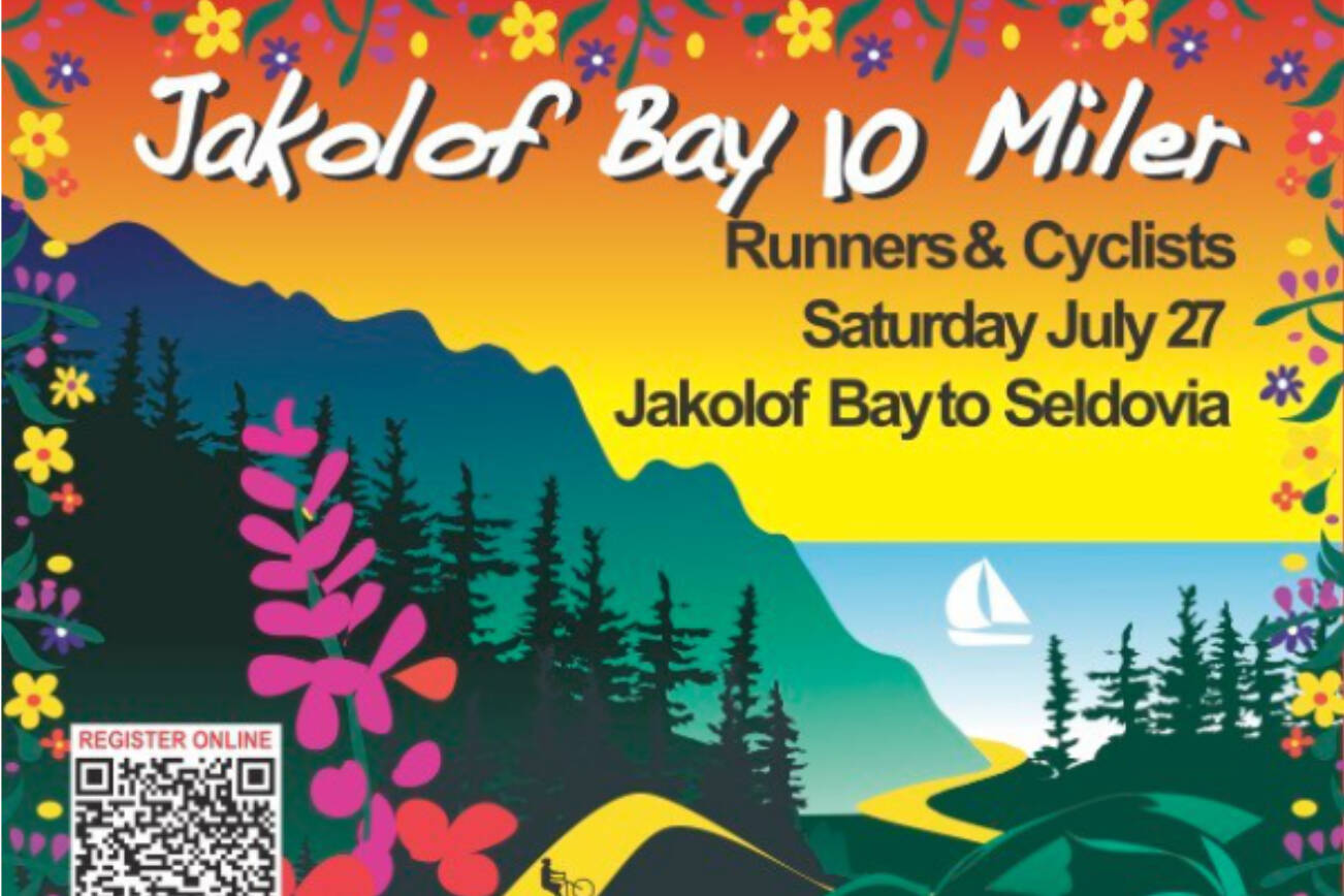 Poster for the 2024 Jakolof Bay 10 Miler. Photo courtesy of Seldovia Arts Council