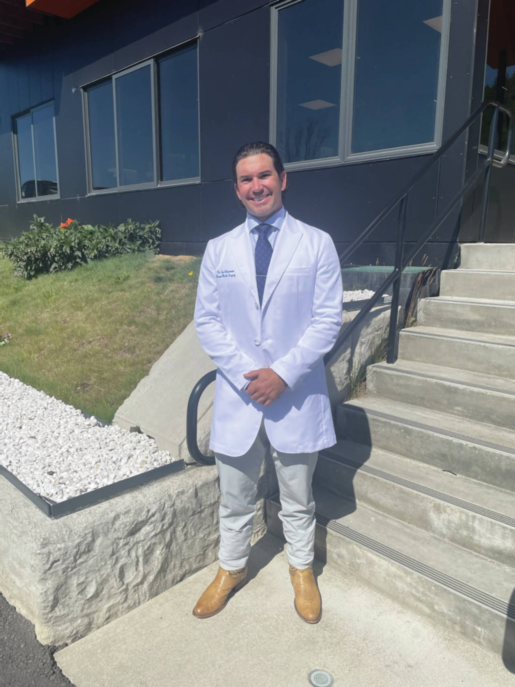 Emilie Springer/ Homer News
Dr. Ian Wisecarver stands outside of the Renew Clinic on the South Peninsula Hospital Campus on Wednesday, Aug. 1, 2024 in Homer.