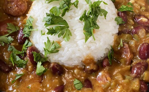 This red beans and rice recipe depends upon building layers of flavor over time. (Photo by Tressa Dale/Peninsula Clarion)