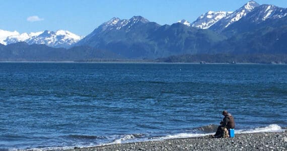 Kachemak Bay can be seen June 12, 2020, in Homer, Alaska. (Photo by Jeff Helminiak/Peninsula Clarion)