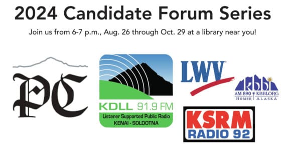 Flyer for the 2024 Candidate Forum Series by KDLL 91.9 FM and the Peninsula Clarion. (Ashlyn O’Hara/KDLL 91.9)