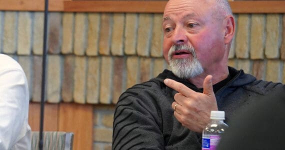 City Council Member James Baisden speaks during a work session of the Kenai City Council in Kenai, Alaska, on Wednesday, April 3, 2024. (Jake Dye/Peninsula Clarion)