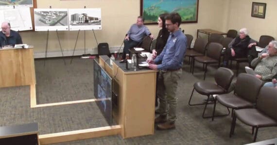 Representatives from the Doyon project team present information on their proposed project to the Homer Planning Commission during the special meeting on Wednesday, Jan. 3, 2024 in Homer, Alaska. Screenshot.