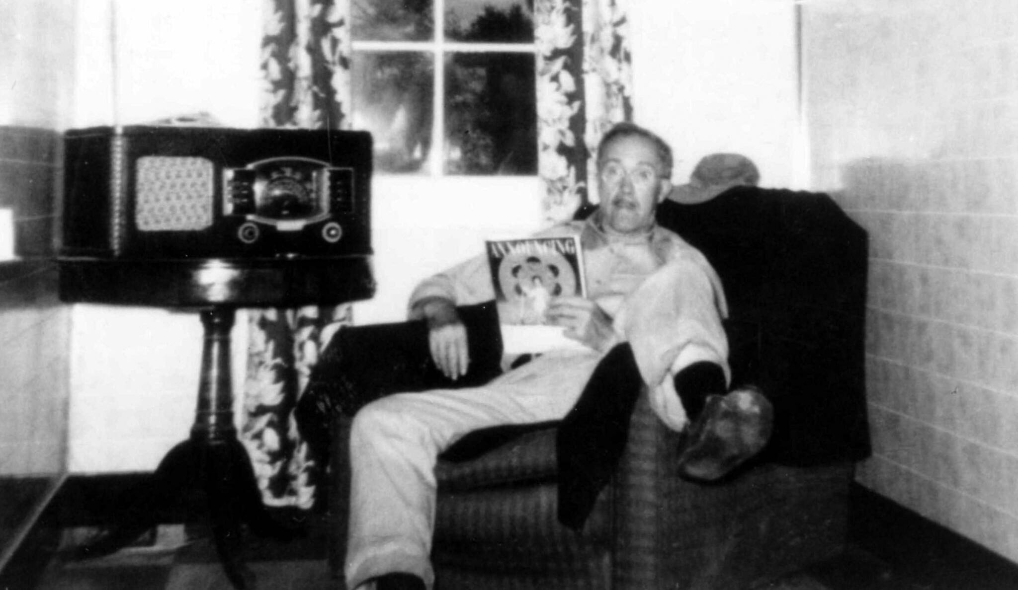 Photo courtesy of the Nutter Family Collection
This undated photograph shows Warren Melville Nutter relaxing inside his home in Hope.