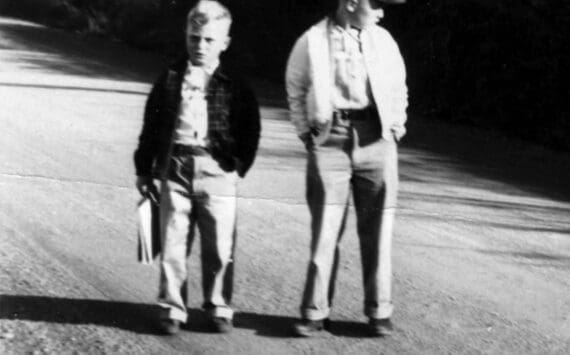 Photo courtesy of the Nutter Family Collection
In 1954, David Nutter (right) and his younger half-brother Frank Gwartney were ready for their first day of school in Sitka.