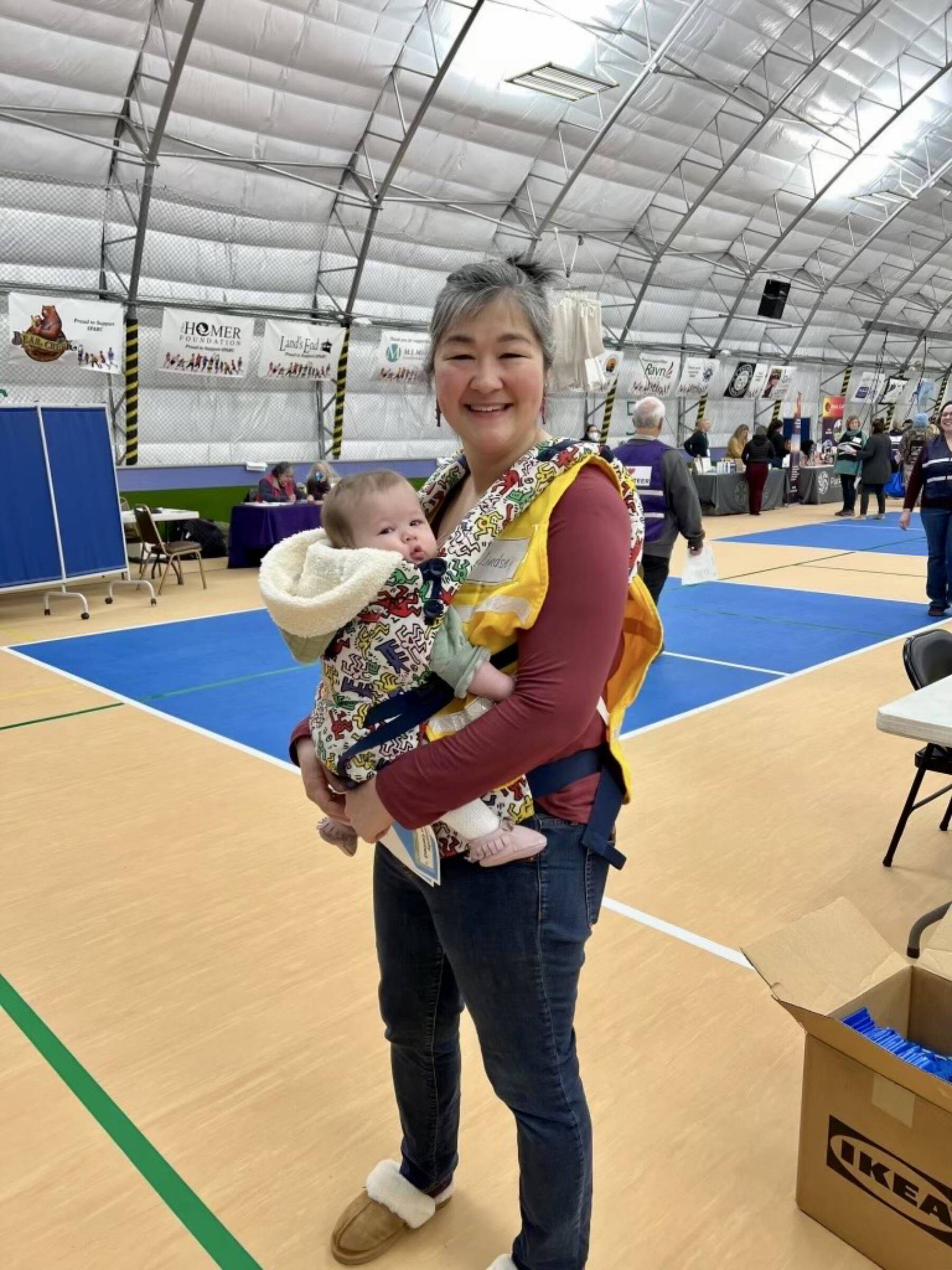 South Peninsula Haven House Executive Director Lindsey Collins attends the Community Resource Connect event in January 2024 at the SPARC in Homer, Alaska. Photo provided by Britt Huffman