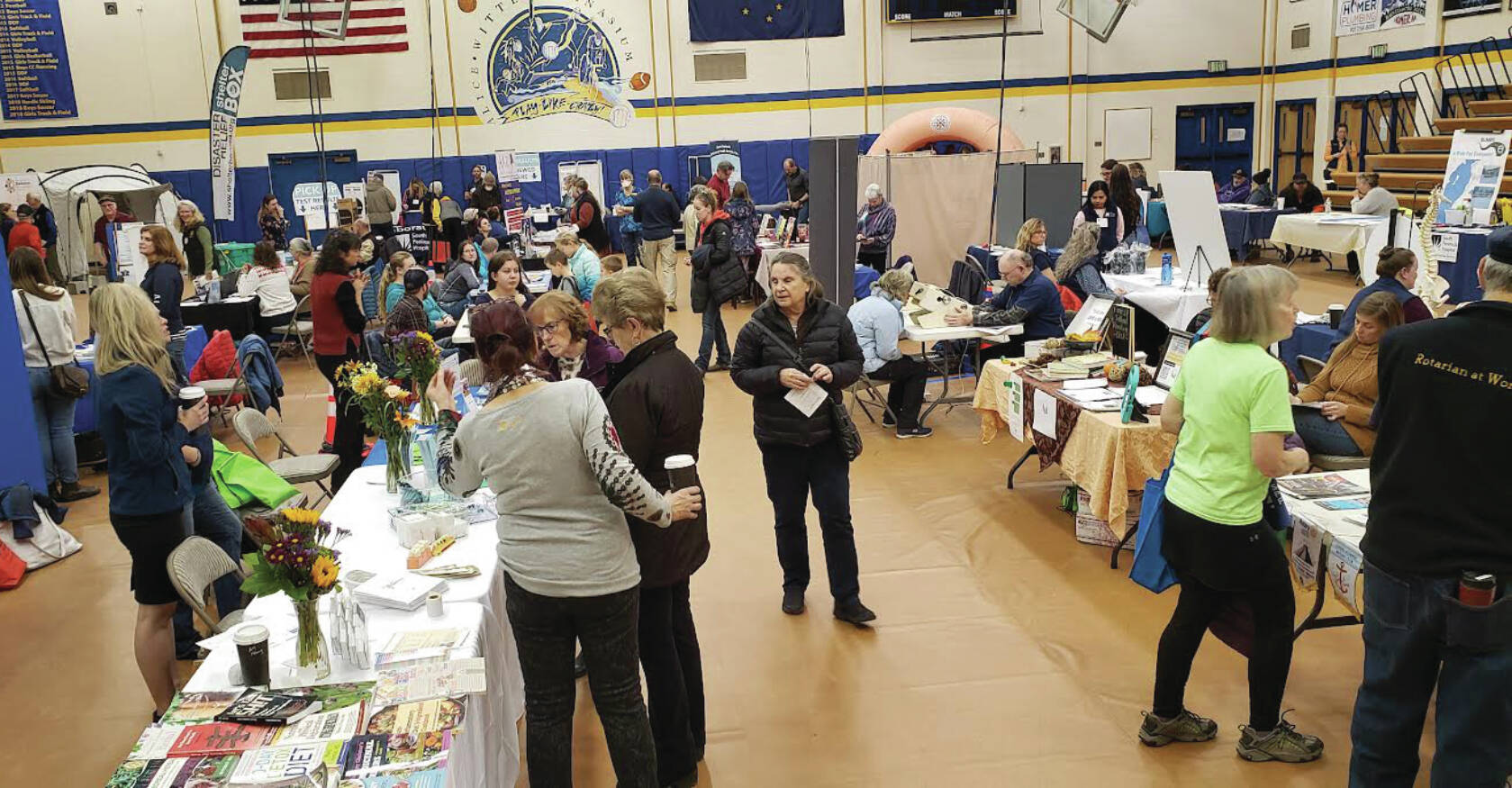 Fair goers browse the 2022 Rotary Health Fair.  Photo provided by South Peninsula Hospital.