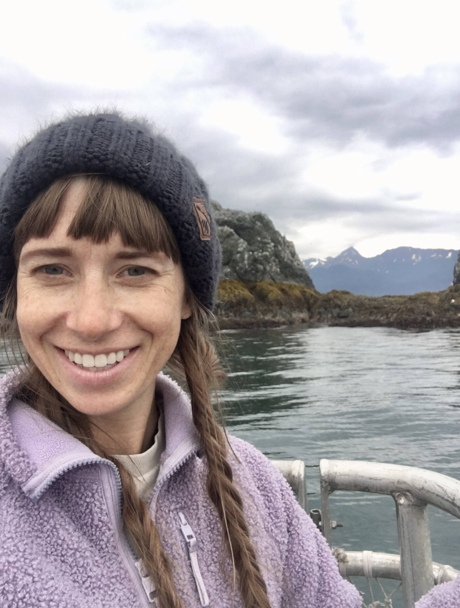 Homer artist Megan Frost takes a selfie on a boat tour across Kachemak Bay during the summer of 2023. Photo provided by Megan Frost