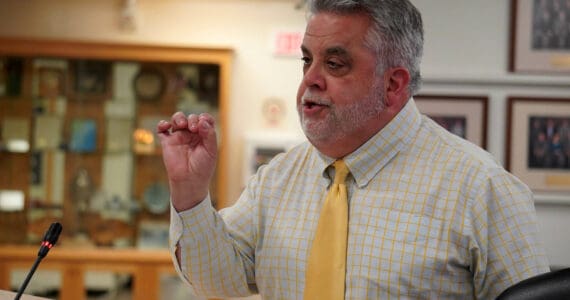 Duane Bannock speaks to the Kenai Peninsula Borough Assembly in Soldotna, Alaska, on Tuesday, June 18, 2024. (Jake Dye/Peninsula Clarion)