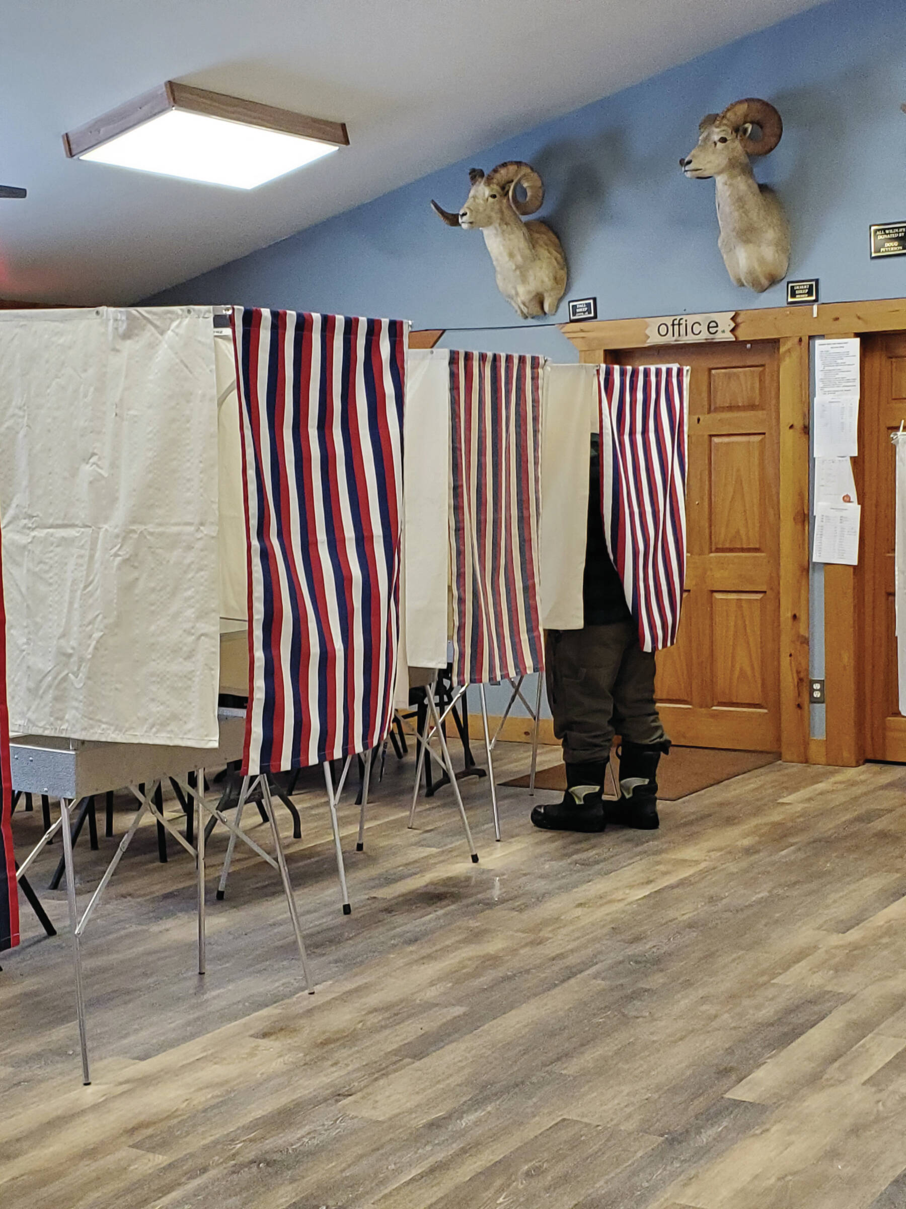 A resident fills out their ballot at the Anchor Point Community and Senior Center, the polling location for the Anchor Point precinct, on Tuesday, Nov. 5<ins>, 2024, in Anchor Point, Alaska</ins>. (Delcenia Cosman/Homer News)