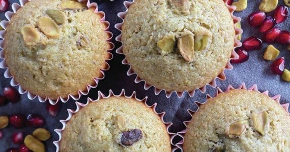 Photo by Tressa Dale/Peninsula Clarion
Pistachios and pomegranates give these muffins a unique flavor and texture.