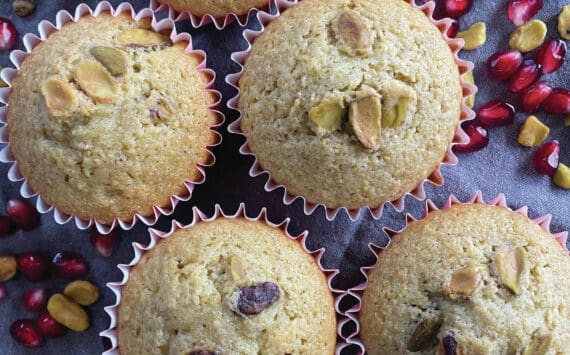 Photo by Tressa Dale/Peninsula Clarion
Pistachios and pomegranates give these muffins a unique flavor and texture.