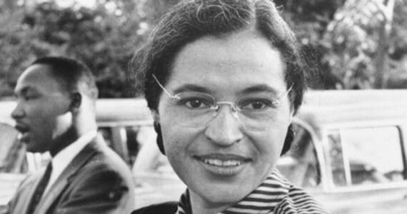 Rosa Parks, whose civil rights legacy has recent been subject to revision in class curriculums. (Public domain photo from the National Archives and Records Administration Records)