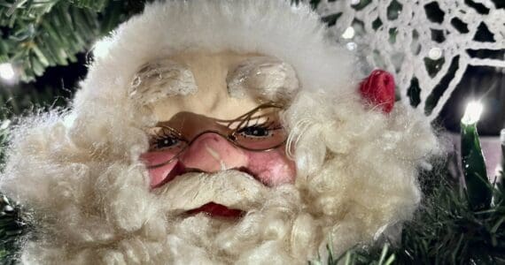 A cherished “jolly Santa head” ornament from the Baisden Christmas tree. (Photo provided)