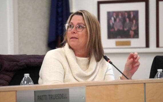 Kelley Cizek speaks during a meeting of the Kenai Peninsula Borough School District’s Board of Education in Soldotna, Alaska, on Monday, Dec. 2, 2024. (Jake Dye/Peninsula Clarion)