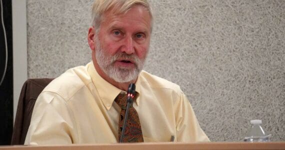 Assembly President Peter Ribbens speaks during a meeting of the Kenai Peninsula Borough Assembly in Soldotna, Alaska, on Tuesday, Dec. 3, 2024. (Jake Dye/Peninsula Clarion)