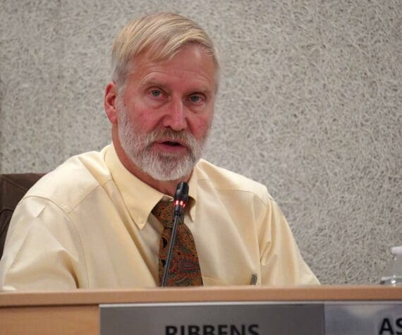 Assembly President Peter Ribbens speaks during a meeting of the Kenai Peninsula Borough Assembly in Soldotna, Alaska, on Tuesday, Dec. 3, 2024. (Jake Dye/Peninsula Clarion)