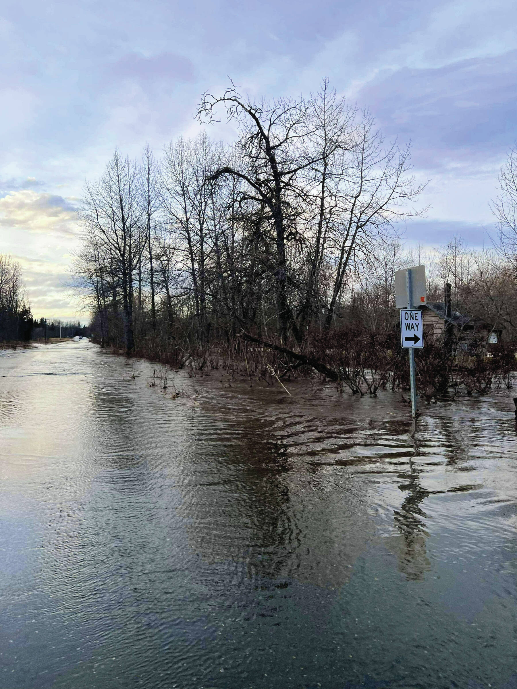 Floodwater overruns Anchor Point Road in the Anchor River State Recreation Area on Tuesday, Dec. 10<ins>, 2024, in Anchor Point</ins>. Photo courtesy of Tim Hatfield