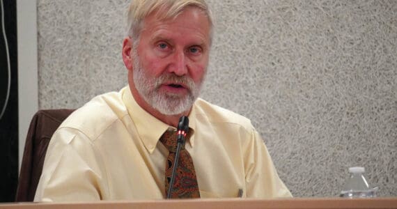 Assembly President Peter Ribbens speaks during a meeting of the Kenai Peninsula Borough Assembly in Soldotna, Alaska, on Tuesday, Dec. 3, 2024. (Jake Dye/Peninsula Clarion)